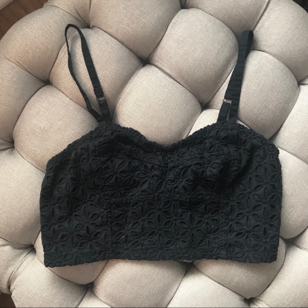 Abercrombie & Fitch Navy Blue Eyelet Bralette Preppy
